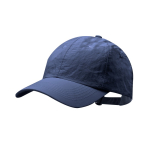 Gorra de nylon de 6 paneles con cierre ajustable de hebilla metálica color azul marino primera vista