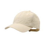 Gorra de nylon de 6 paneles con cierre ajustable de hebilla metálica color natural primera vista