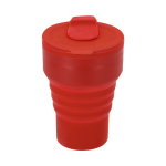 Vaso plegable de silicona con tapa y boquilla deslizante 350ml color rojo primera vista