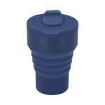 Vaso plegable de silicona con tapa y boquilla deslizante 350ml color azul marino primera vista