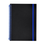 Libreta de anillas y cierre elástico a color hojas a rayas A5 color azul primera vista