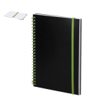 Libreta de anillas y cierre elástico a color hojas a rayas A5