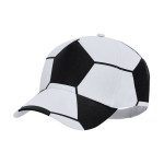 Gorra deportiva de 5 paneles de algodón con diseño de balón fútbol color blanco primera vista