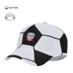 Gorra deportiva de 5 paneles de algodón con diseño de balón fútbol