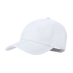 Gorra de 5 paneles de microfibra con cierre ajustable de velcro color blanco primera vista
