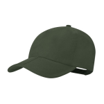 Gorra de 5 paneles de microfibra con cierre ajustable de velcro color verde primera vista