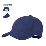 Gorra de 5 paneles de microfibra con cierre ajustable de velcro