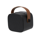 Altavoz en plástico reciclado con asa marrón estilo retro 5W segunda vista