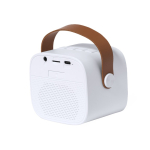 Altavoz en plástico reciclado con asa marrón estilo retro 5W tercera vista