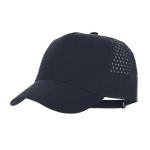 Gorra de microfibra de 5 paneles con perforaciones atrás color azul marino primera vista