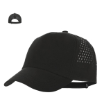 Gorra de microfibra de 5 paneles con perforaciones atrás