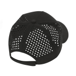 Gorra de microfibra de 5 paneles con perforaciones atrás sexta vista