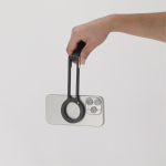 Soporte magnético para móvil plegable con mosquetón y altura ajustable