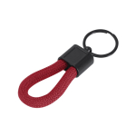 Llavero con cordón de poliéster y placa metalizada para marcar segunda vista