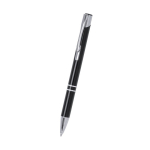 Bolígrafo pulsador de aluminio con detalles plateados tinta negra segunda vista