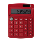Calculadora de escritorio de 12 dígitos con apagado automático color rojo primera vista