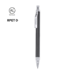 Bolígrafo de aluminio reciclado con detalles transparentes tinta azul