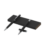 Set de elegante bolígrafo y roller en aluminio reciclado tinta azul segunda vista