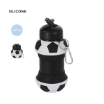 Bidón plegable de plástico con diseño balón fútbol y mosquetón 550ml