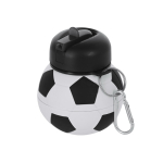Bidón plegable de plástico con diseño balón fútbol y mosquetón 550ml segunda vista