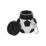 Bidón plegable de plástico con diseño balón fútbol y mosquetón 550ml tercera vista