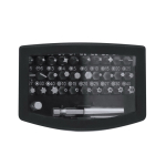 Set de herramientas con estuche de plástico y puntas magnéticas color negro primera vista