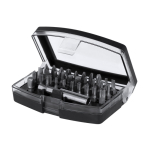 Set de herramientas con estuche de plástico y puntas magnéticas