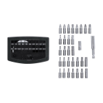 Set de herramientas con estuche de plástico y puntas magnéticas cuarta vista