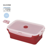 Fiambrera plegable con tapa translúcida con cierre 1.2L