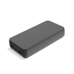 Powerbank 20000mAh con 3 cargas simultáneas y puertos USB-A y USB-C color negro
