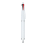 Bolígrafo 4 colores con tinta múltiple negro azul rojo y verde color blanco cuarta vista