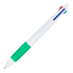 Bolígrafo clásico de 4 colores de tinta con agarre antideslizante color verde
