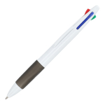 Bolígrafo clásico de 4 colores de tinta con agarre antideslizante color blanco/negro