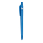 Bolígrafo fabricado en Italia de plástico reciclado tinta azul color azul claro