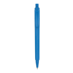 Bolígrafo fabricado en Italia de plástico reciclado tinta azul color azul claro segunda vista