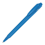 Bolígrafo fabricado en Italia de plástico reciclado tinta azul color azul claro tercera vista