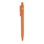 Bolígrafo fabricado en Italia de plástico reciclado tinta azul color naranja oscuro