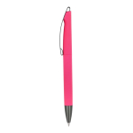 Bolígrafo giratorio de plástico con acabado suave y tinta azul color rosa