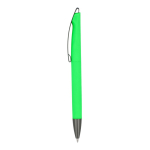 Bolígrafo giratorio de plástico con acabado suave y tinta azul color verde lima