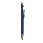 Bolígrafo giratorio de plástico con acabado suave y tinta azul color azul oscuro quinta vista