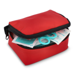Botiquín de primeros auxilios con velcro con normativa europea color rojo