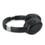 Auriculares con almohadillas suaves y micrófono con función silencio color negro tercera vista