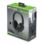 Auriculares con almohadillas suaves y micrófono con función silencio color negro septima vista