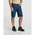 Bermuda vaquera de algodón unisex con bolsillos multiusos 370g/m² Roly color azul vaquero tercera vista de uso
