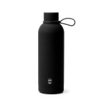 Botella térmica de acero inox reciclado con asa silicona suave 500ml color negro segunda vista