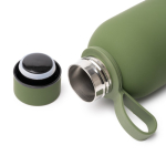 Botella térmica de acero inox reciclado con asa silicona suave 500ml color blanco vista detalle 1