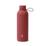 Botella térmica de acero inox reciclado con asa silicona suave 500ml color rojo oscuro segunda vista