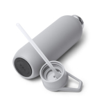 Botella térmica de acero inoxidable reciclado con pajita 500ml color gris vista detalle 3