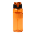 Botella sport de plástico reciclado con dosificador tipo pajita 700ml color naranja segunda vista
