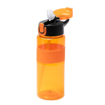 Botella sport de plástico reciclado con dosificador tipo pajita 700ml color naranja vista detalle 1